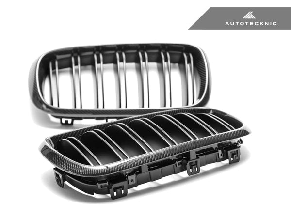 AutoTecknic Dual-Slats Stealth Black Front Grille Set - F10 5-Series | M5 main image 1