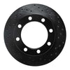 R1 Concepts 80-94 Ford F-250 4WD (Excl Super Duty) Front Right Drilled Black Brake Rotor