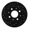 R1 Concepts 79-83 Honda Civic Front Left Drilled Black Brake Rotor