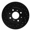 R1 Concepts 84-90 Honda Accord Coupe Front Left Drilled Black Brake Rotor