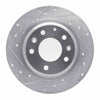 R1 Concepts 1998-2015 Ford Fusion Rear Left Drilled & Slotted Silver Brake Rotor