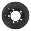 R1 Concepts 97-04 Porsche Boxster Rear Right Drilled & Slotted Black Brake Rotor