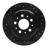 R1 Concepts 98-00 Volvo S70 Rear Right Drilled & Slotted Black Brake Rotor