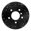R1 Concepts 95-99 BMW 318TI Rear Left Drilled & Slotted Black Brake Rotor