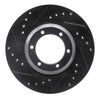 R1 Concepts 84-87 Isuzu Pickup Front Left Drilled & Slotted Black Brake Rotor