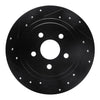 R1 Concepts 88-95 Chrysler New Yorker Rear Left Drilled & Slotted Black Brake Rotor