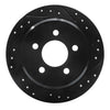 R1 Concepts 93-98 Jeep Grand Cherokee Rear Right Drilled & Slotted Black Brake Rotor