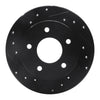 R1 Concepts 86-92 Buick Reatta Rear Left Drilled & Slotted Black Brake Rotor