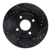 R1 Concepts 98-04 Ford Contour Front Right Drilled & Slotted Black Brake Rotor
