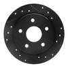 R1 Concepts 88-89 Merkur SCORPIO Rear Right Drilled & Slotted Black Brake Rotor