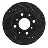 R1 Concepts 83-87 Honda Prelude Front Right Drilled & Slotted Black Brake Rotor