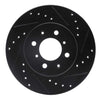R1 Concepts 90-17 Acura EL Front Right Drilled & Slotted Black Brake Rotor