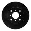 R1 Concepts 92-96 Honda Prelude Front Left Drilled & Slotted Black Brake Rotor