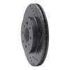 R1 Concepts 89-96 Nissan 240SX Front Right Drilled & Slotted Black Brake Rotor