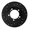 R1 Concepts 90-94 Eagle Talon Rear Left Drilled & Slotted Black Brake Rotor
