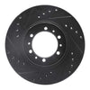 R1 Concepts 90-04 Mitsubishi Montero Sport (USA/Canada) Front Left Drilled & Slotted Black Brake Rotor
