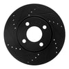 R1 Concepts 90-98 Audi Cabriolet Front Left Drilled & Slotted Black Brake Rotor