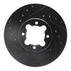 R1 Concepts 82-85 Toyota Celica Front Left Drilled & Slotted Black Brake Rotor