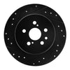 R1 Concepts 90-93 Toyota Celica Rear Left Drilled & Slotted Black Brake Rotor