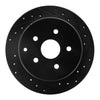 R1 Concepts 86-97 Toyota Previa Rear Right Drilled & Slotted Black Brake Rotor