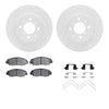 R1 Concepts 96-14 Acura EL Front Drill/Slot Carbon Coated Rotor Set w/Optimum Pads