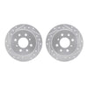 R1 Concepts 88-01 Acura Integra Rear Drilled & Slotted Silver Brake Rotor Set