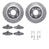 R1 Concepts 88-96 Chevrolet Corvette Rear Drill/Slot Silver Rotors w/Euro Ceramic Pads