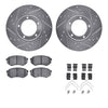 R1 Concepts 95-04 Toyota Tacoma Front Drilled & Slotted Silver Brake Rotor Set w/Optimum OE Pads and Hardware