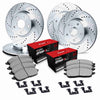 R1 Concepts 98-03 Jaguar XJ8 Front & Rear Drill/Slot Silver Rotors w/Optimum Pads