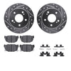 R1 Concepts 94-98 Nissan 240SX Rear Drilled & Slotted Silver Brake Rotor Set w/Ceramic Pads and Hardware