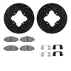 R1 Concepts 90-97 Acura CL Front Drilled & Slotted Black Brake Rotor Set w/Ceramic Pads and Hardware
