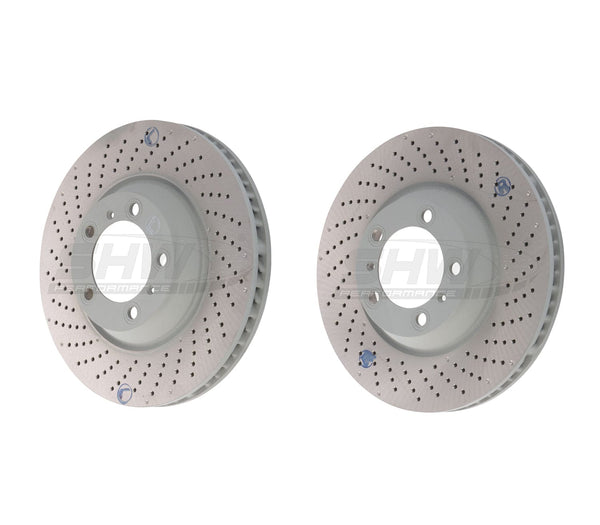 SHW Performance Cross-Drilled Lightweight Right Front Brake Rotors - Audi RS6 4.2L 2003 main image 1