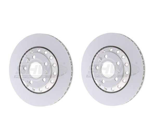 SHW Performance Cross-Drilled Monobloc Right Front Brake Rotors - Porsche Carrera GTS/Carrera 15-16 main image 0