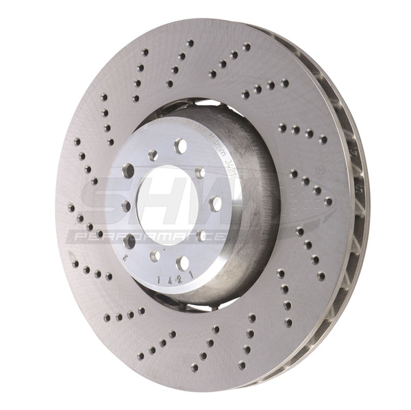 SHW Performance Cross-Drilled Lightweight Left Front Brake Rotors - BMW M3 3.2L 01-06 main image 1