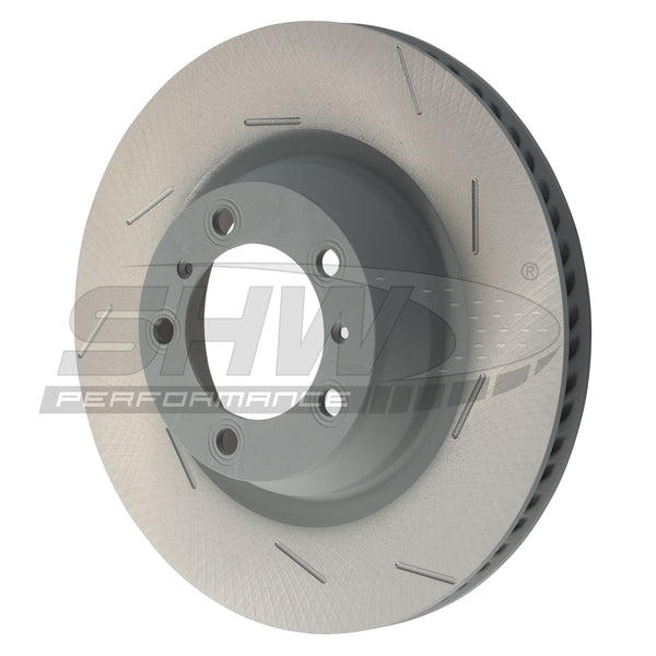 SHW Performance Cross-Drilled Monobloc Left Front Brake Rotors - Porsche Carrera GTS/Carrera 15-16