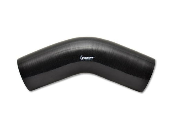 Vibrant 4 Ply Reinforced Silicone Elbow Connector - 2in I.D. - 45 deg. Elbow (BLACK) main image 1