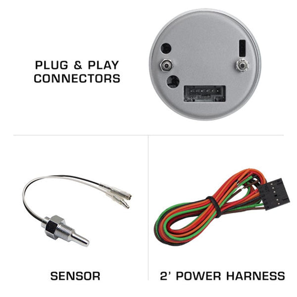 GlowShift Temperature Gauge Sensor - 1/8-27 NPT Thread Replacement Sending Unit