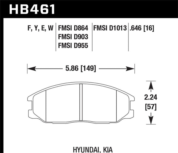Hawk 09 350z/ 05-08 G35/09-12 G37 w/o Brembo HPS Street Front Brake Pads