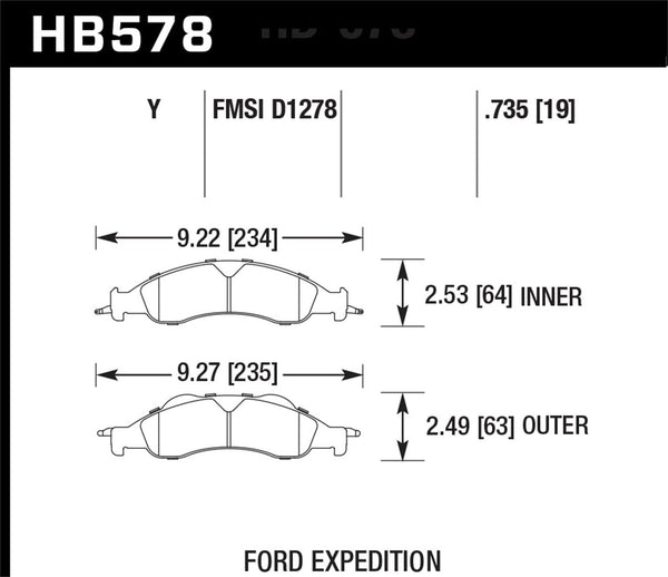 Hawk 19-20 Ram 1500 Rear LTS Street Rear Brake Pads