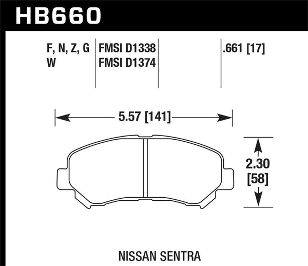Hawk Performance Street Brake Pads (HB303F.685) main image 1