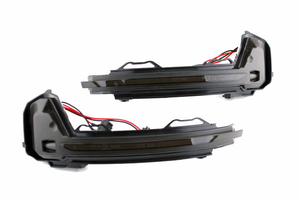 Pair Of Black Mirror Turn Signal Indicators For VW Tiguan MK2 2016-2023 Plug & Play
