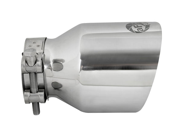 aFe MACH Force-Xp Univ 304 SS Double-Wall Clamp-On Exhaust Tip - Polished - 3in Inlet - 4.5in Outlet