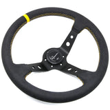 Renown Alcantara Suede / Yellow Stripe Renown 100 Steering Wheel Dark Competition / Black 100DSC