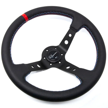 Renown Leather / Red Stripe Renown 100 Steering Wheel Motorsport Competition / Tricolor 100MLCr