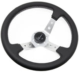 Renown Leather Renown 100 Steering Wheel Silver / White 100SL