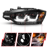 ANZO Projector U-Bar Headlights Black (For Halogen Models) - BMW F3X 3-Series by ANZO 121504