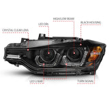 ANZO Projector U-Bar Headlights Black (For Halogen Models) - BMW F3X 3-Series by ANZO 121504