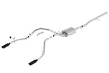 Borla Borla 14 Sierra 1500 C/B S-Type Exh/2.75in Into Dual 2.25in Out 4in Split Rear Exit-Black Chrome BOR-140536BC