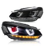 VLAND LED Headlights Halogen Models with Demon Eyes - VW / Mk6 / Golf