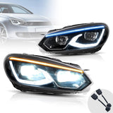 VLAND LED Headlights Halogen Models (Upper DRL)  - VW / Mk6 / Golf